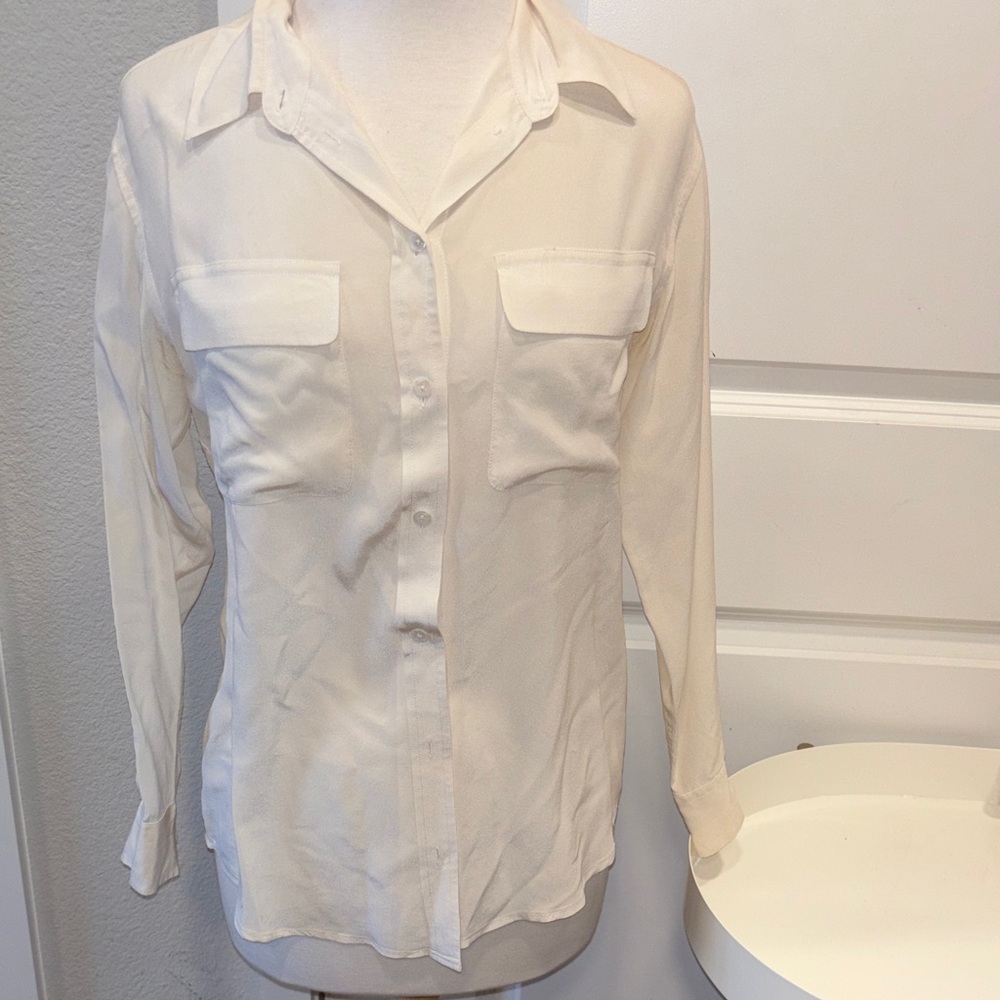 GUC Equipment Femme White Silk Blouse